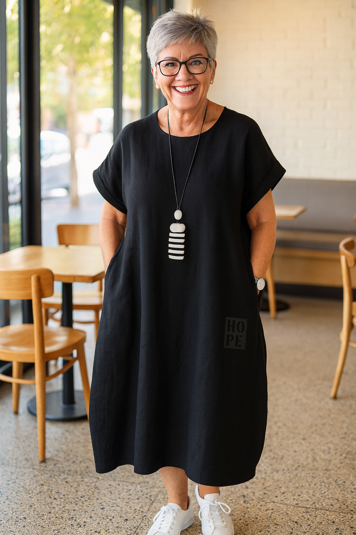Cerynna | Easygoing Pocket Dress – Effortless Style for Everyday Comfort