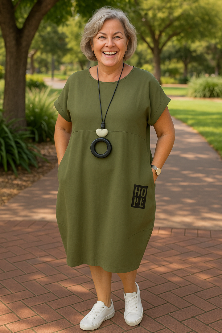 Cerynna | Easygoing Pocket Dress – Effortless Style for Everyday Comfort