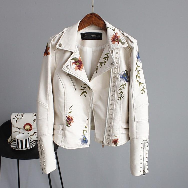 Jayzie | Stylish Embroidered Leather Jacket