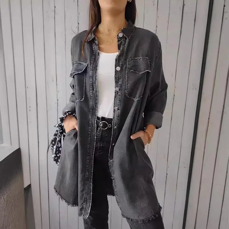 Mila – Casual Denim Shirt Jacket