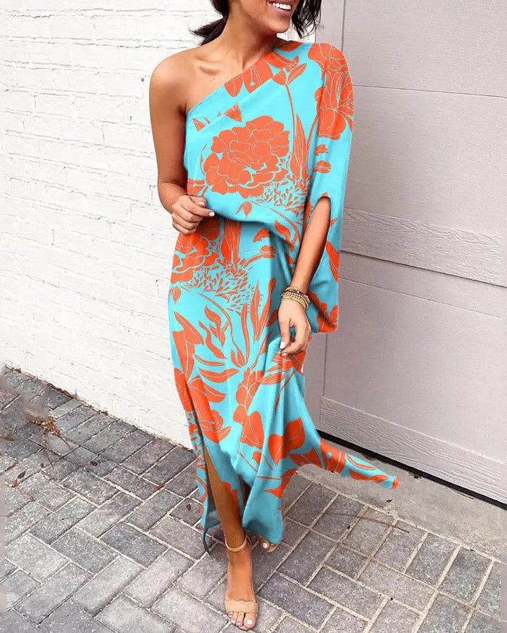 Lilian - One-Shoulder Floral Maxi Dress