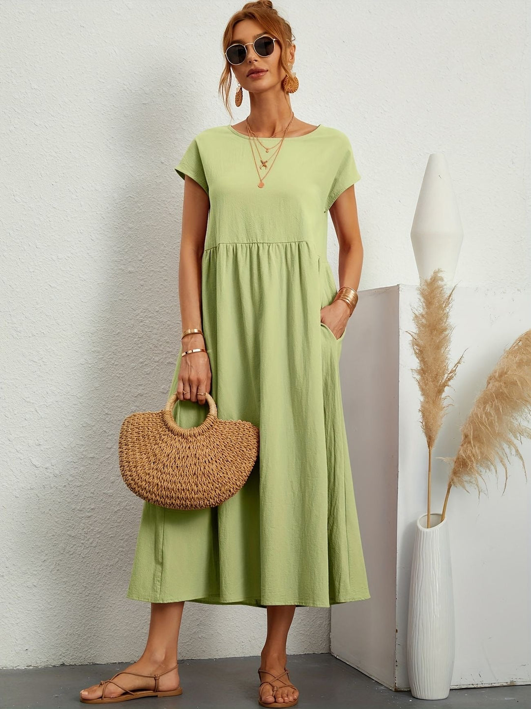 Myra™ | Summer Dress with Round Neckline