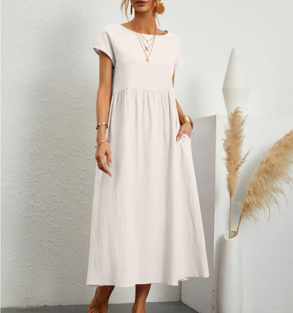 Myra™ | Summer Dress with Round Neckline