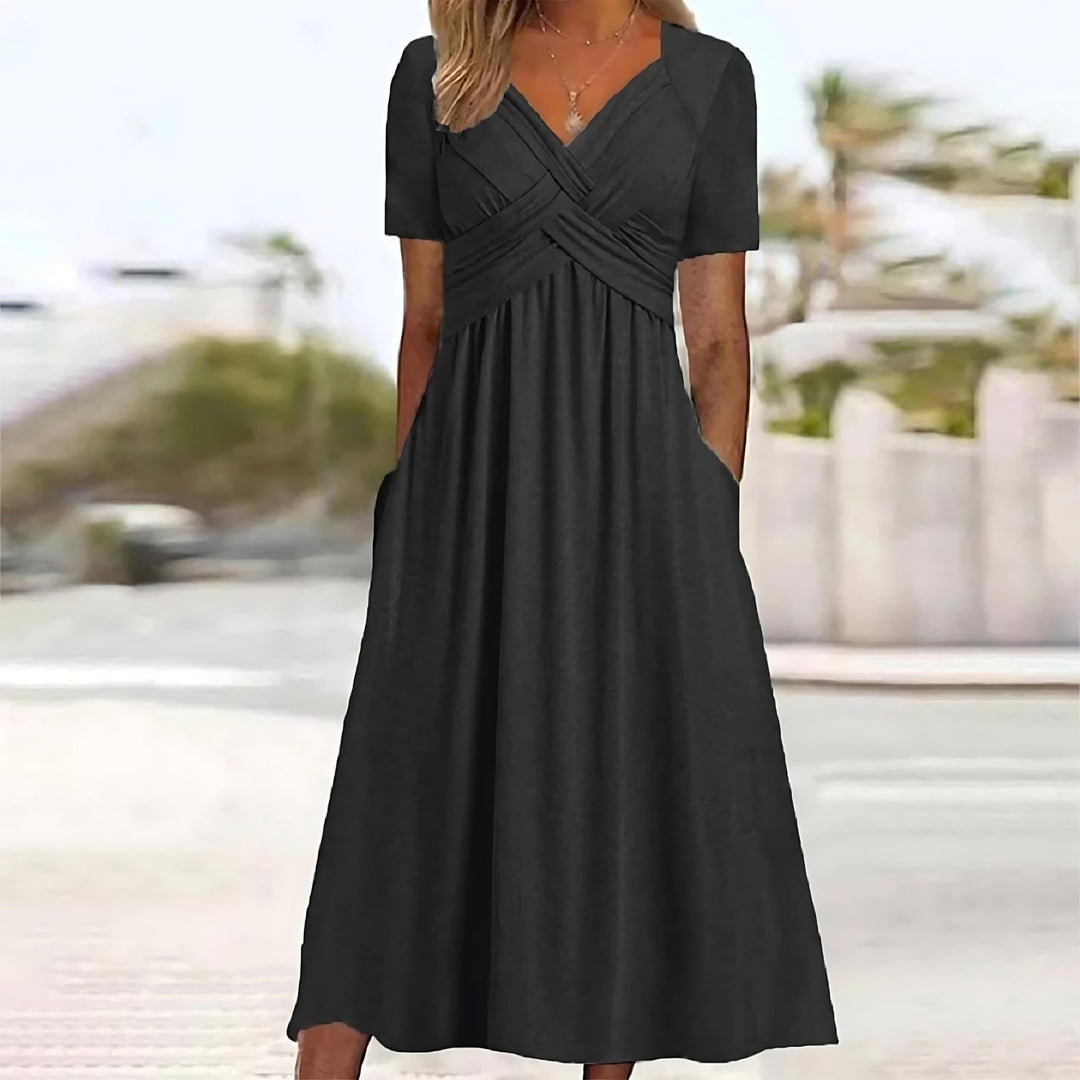 Lisa ™ | Elegant midi dress with flattering tummy control