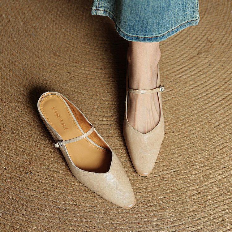 Orella™ - Authentic Leather Slip-On Mules