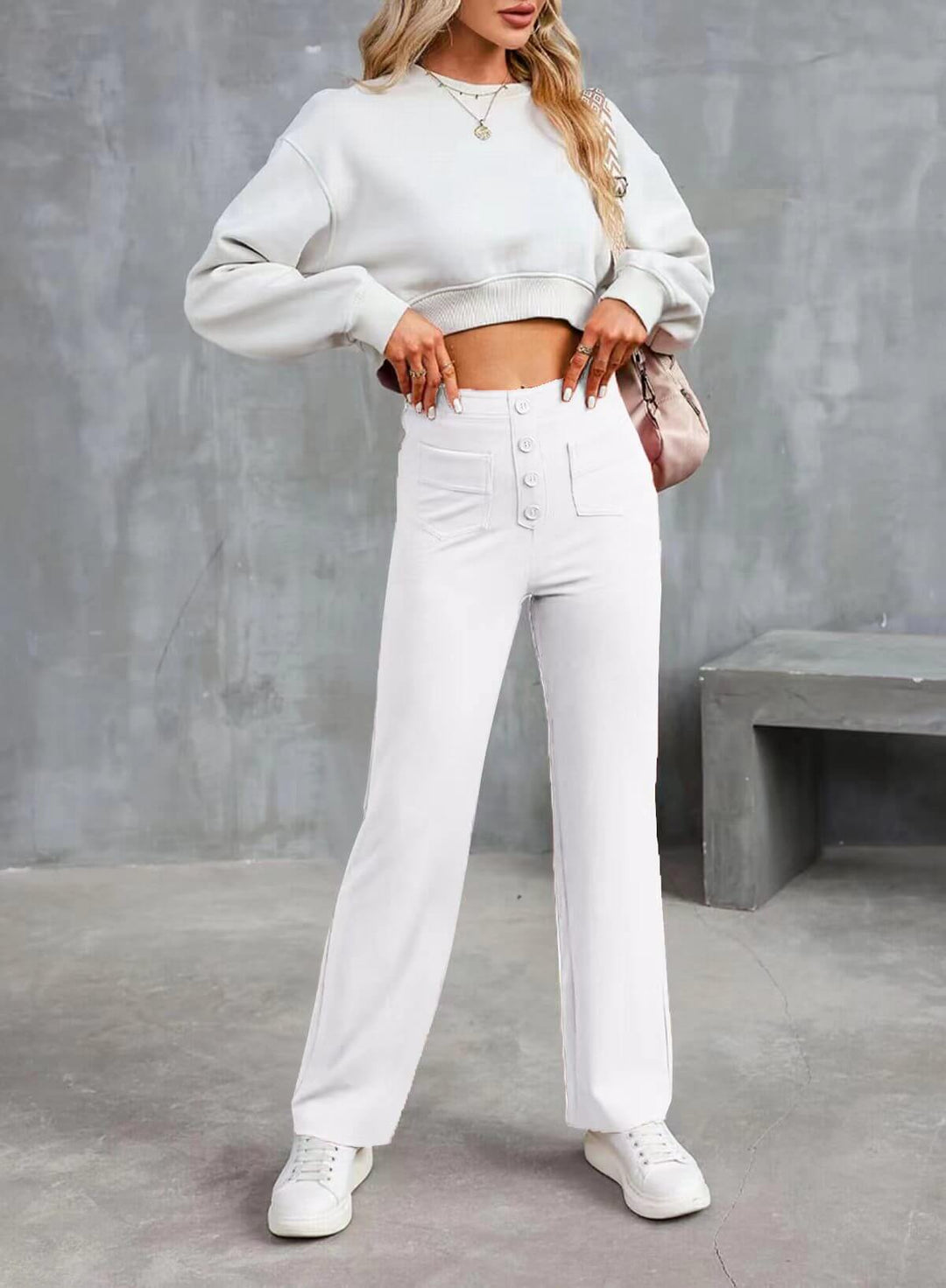 Marjorie | High-Waisted Stretch Trousers – No-Pill Fabric for Timeless Confidence