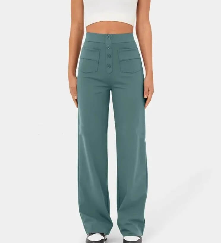 Marjorie | High-Waisted Stretch Trousers – No-Pill Fabric for Timeless Confidence