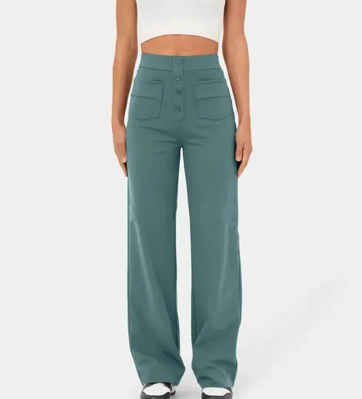 Marjorie | High-Waisted Stretch Trousers – No-Pill Fabric for Timeless Confidence