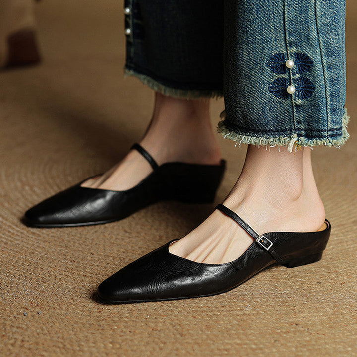 Orella™ - Authentic Leather Slip-On Mules