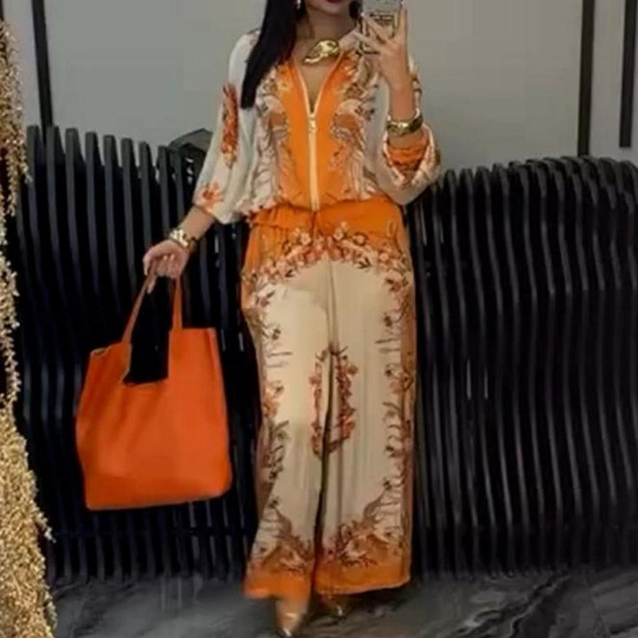 Mari - Chic Two-Piece Full Sleeve Zip-Up Ensemble