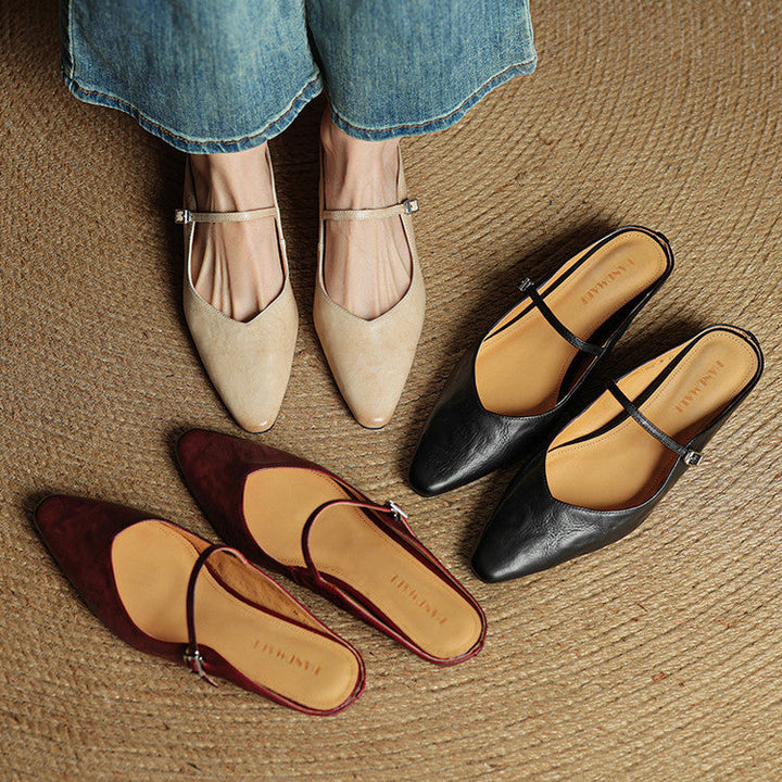 Orella™ - Authentic Leather Slip-On Mules