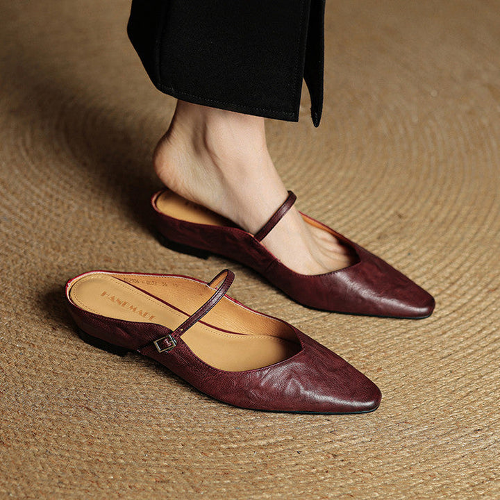 Orella™ - Authentic Leather Slip-On Mules