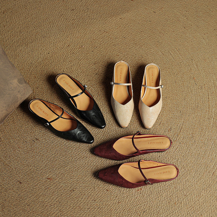 Orella™ - Authentic Leather Slip-On Mules