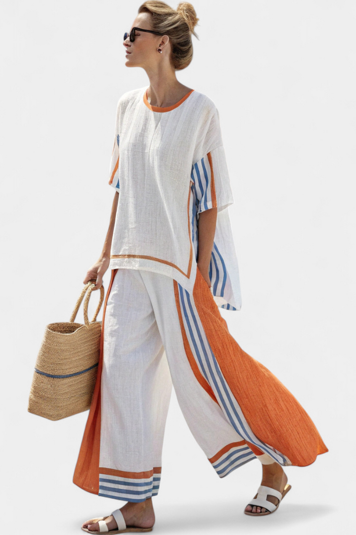 Kendo | Striped Ethnic Set with Relaxed Fit