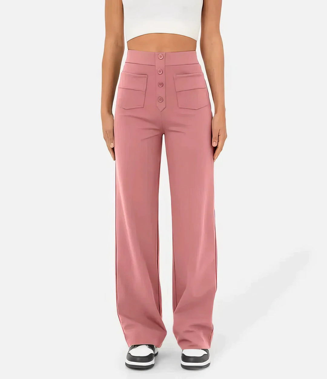 Marjorie | High-Waisted Stretch Trousers – No-Pill Fabric for Timeless Confidence