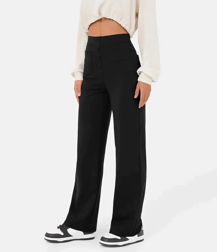 Marjorie | High-Waisted Stretch Trousers – No-Pill Fabric for Timeless Confidence