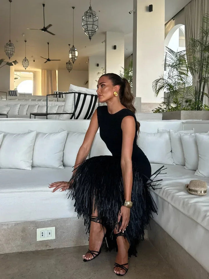 ANA | LONG FRINGE DRESS