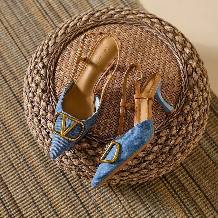 Lucia Denim Slingbacks