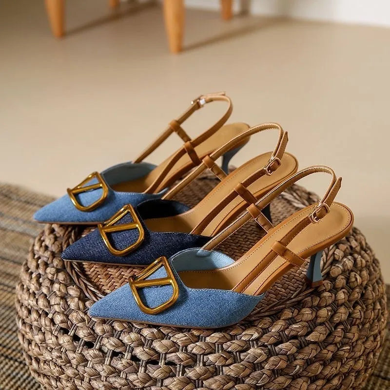 Lucia Denim Slingbacks
