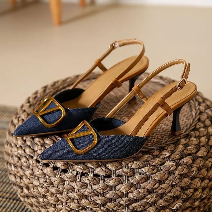 Lucia Denim Slingbacks