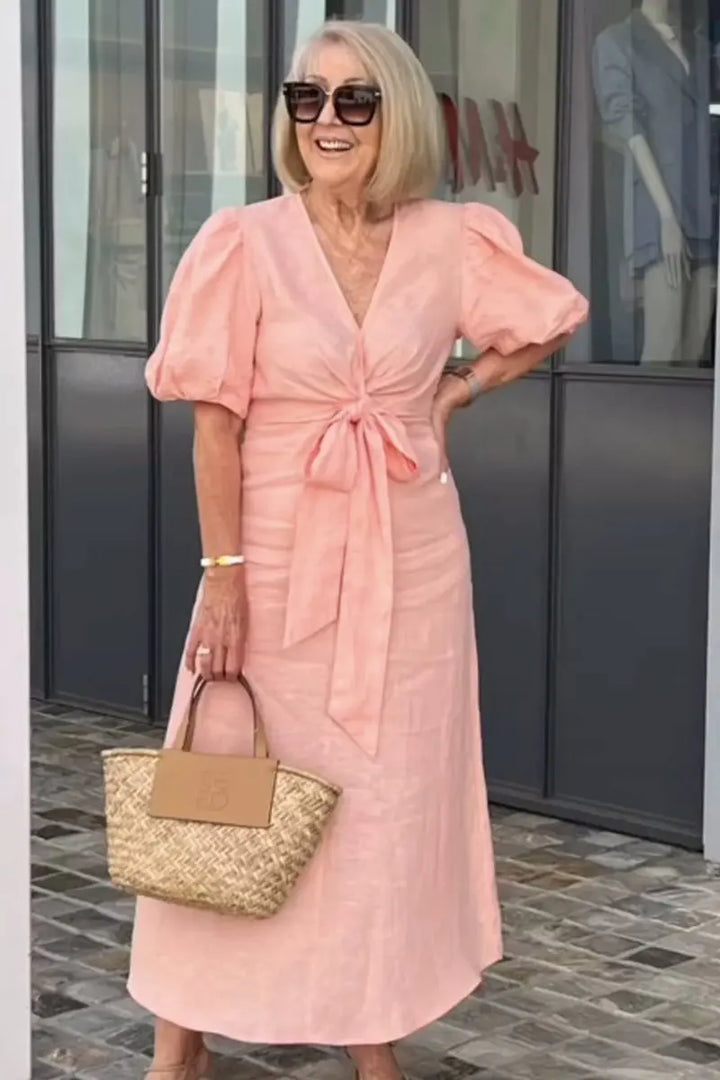 Natasha - Sophisticated V-Neck Dress