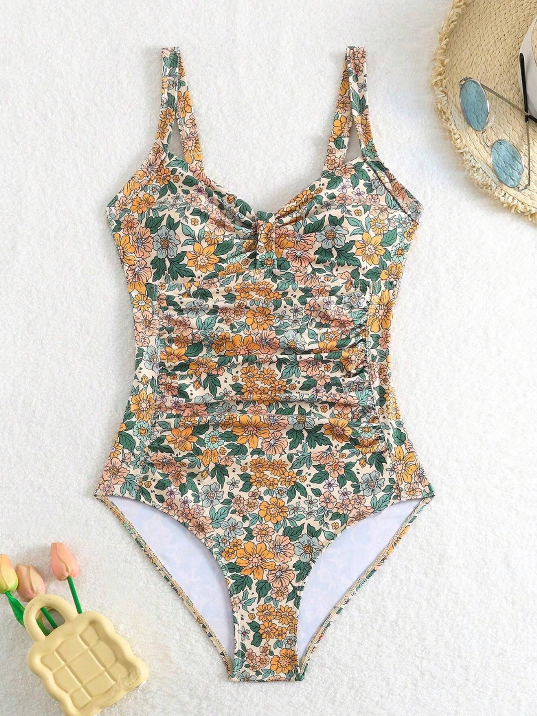 Wendy - Floral Halter Neck Swimsuit