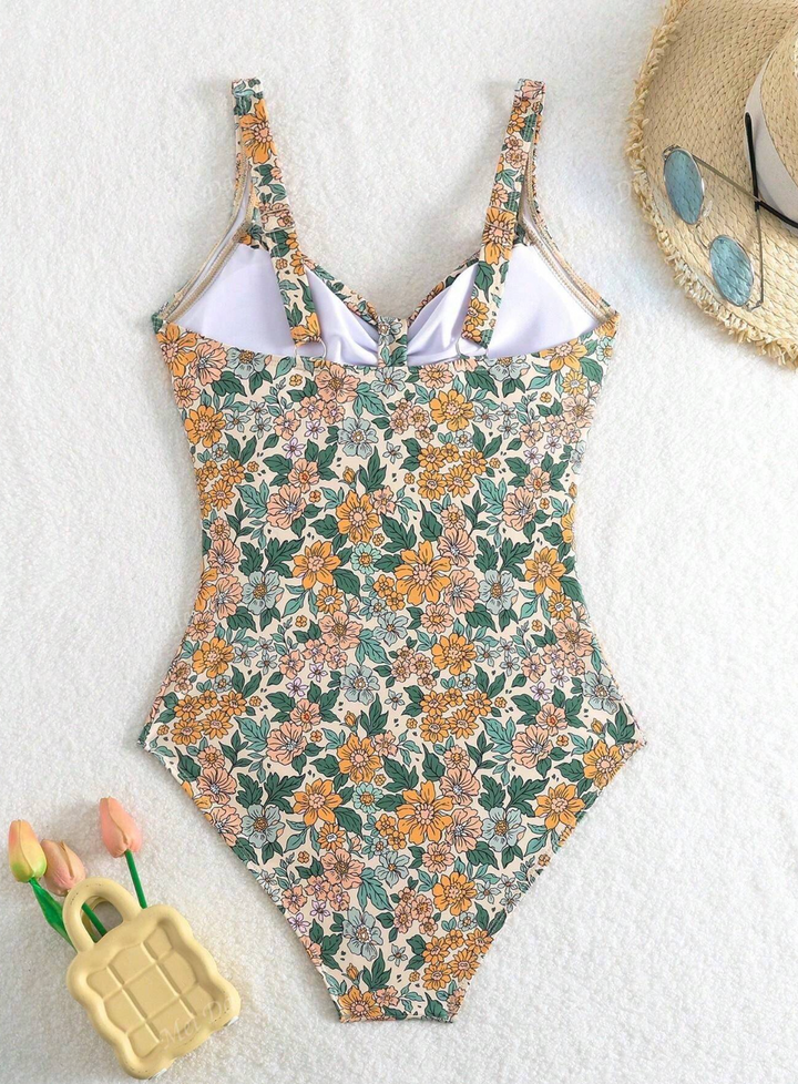 Wendy - Floral Halter Neck Swimsuit