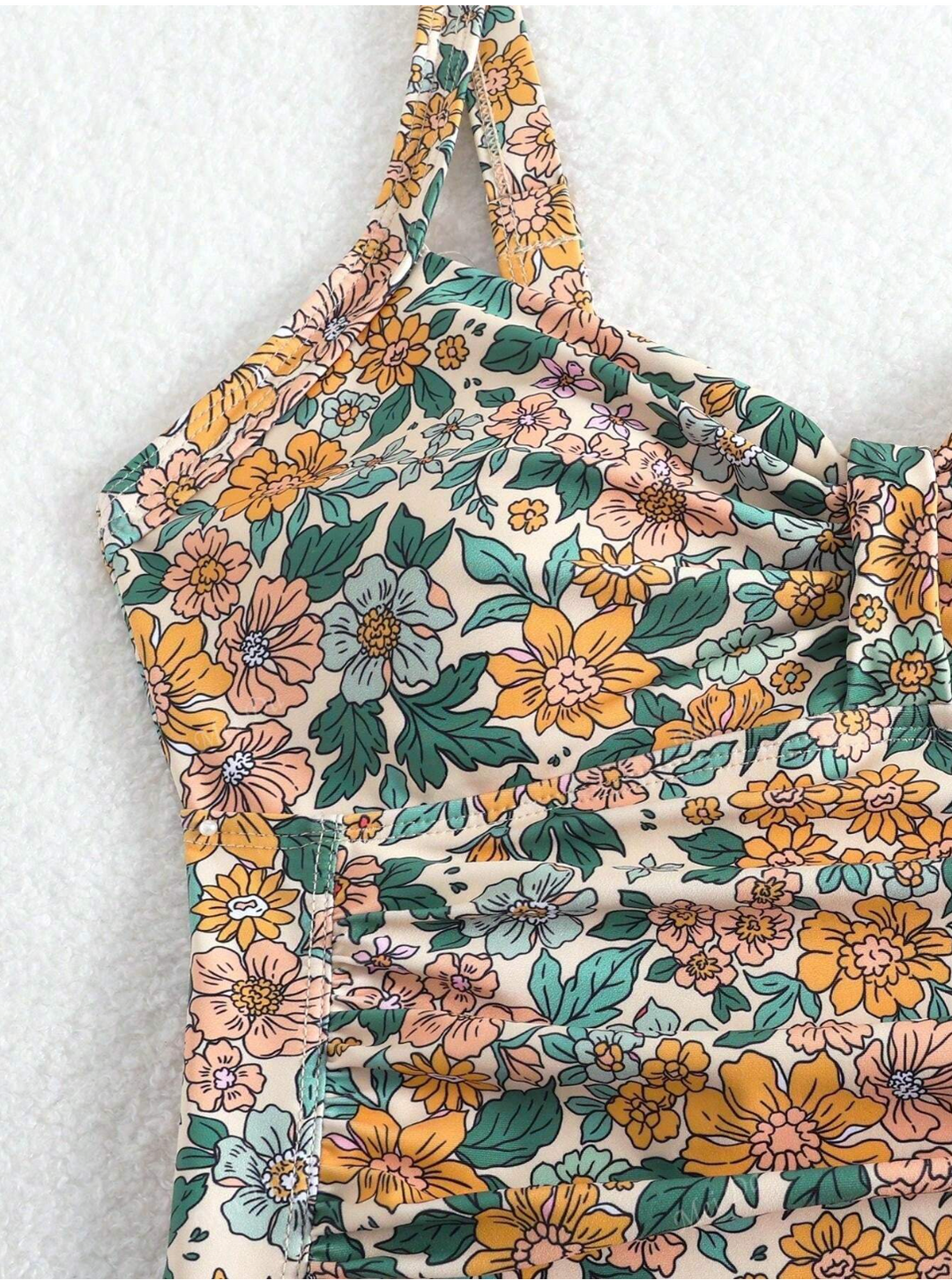 Wendy - Floral Halter Neck Swimsuit