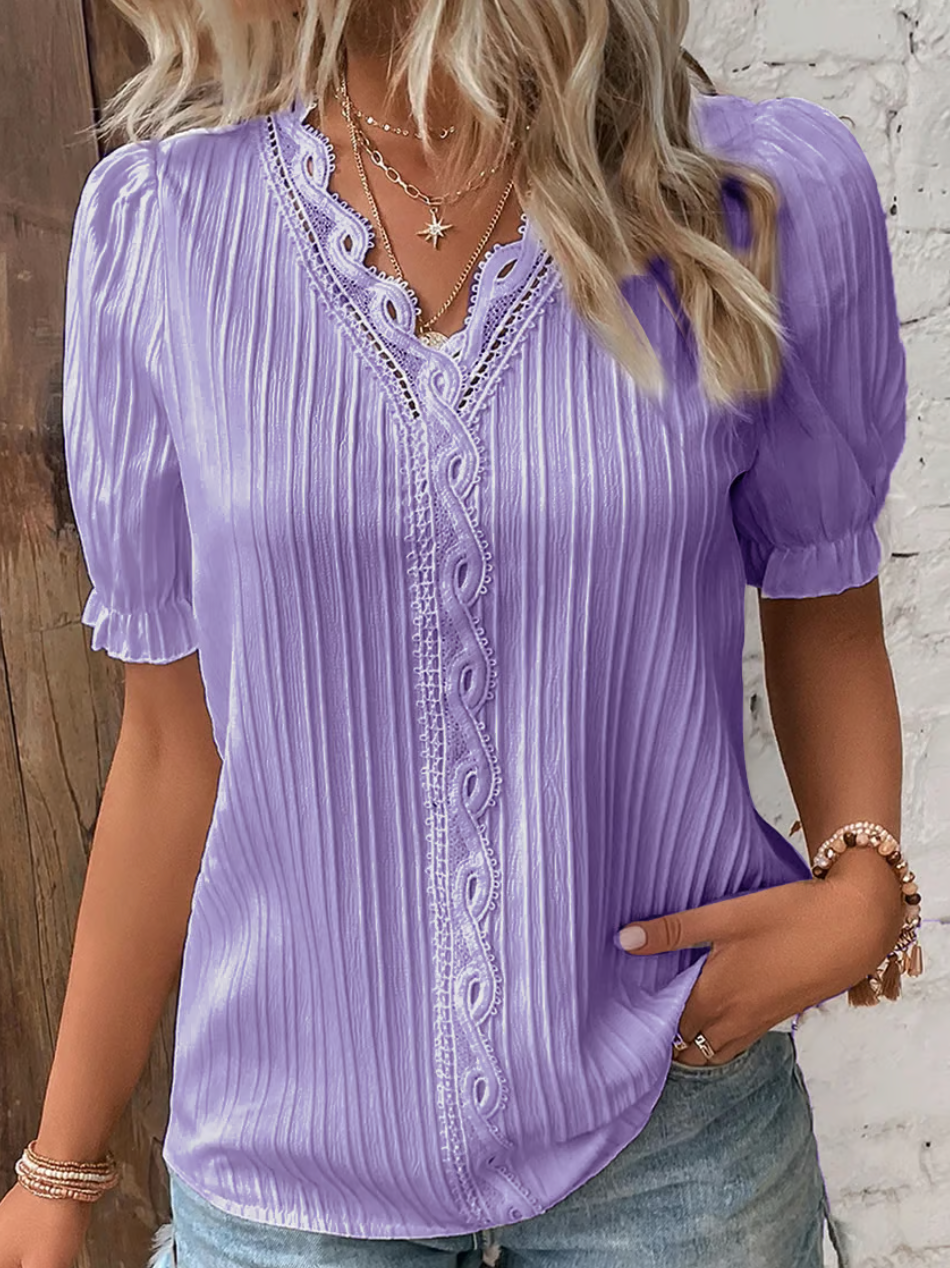 Elena | Plain Lace Elegant Shirt