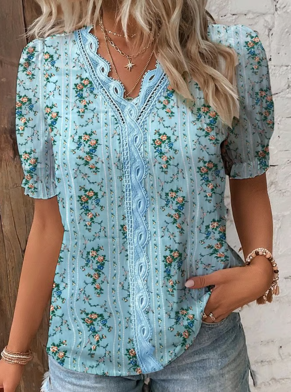 Elena | Plain Lace Elegant Shirt
