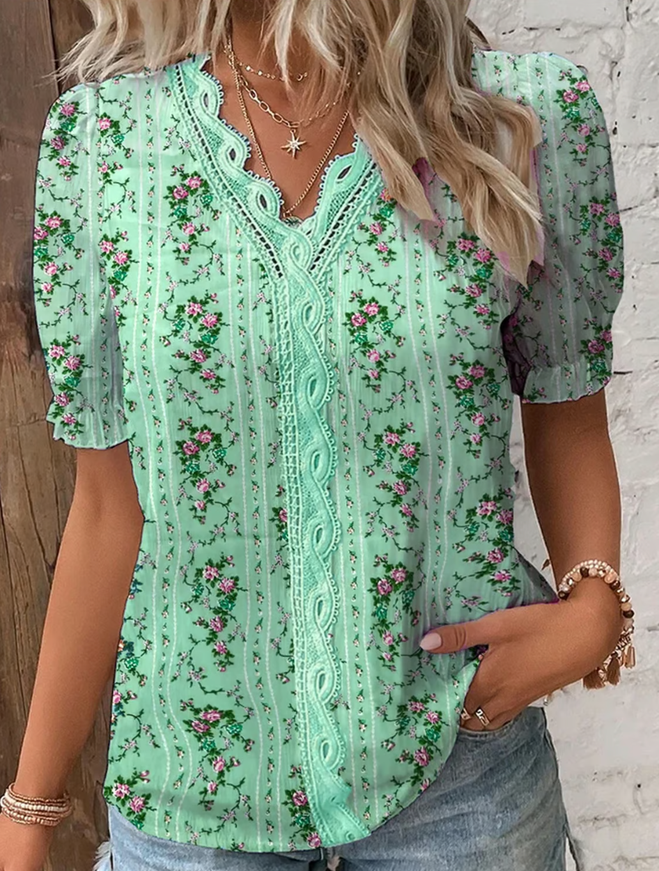 Elena | Plain Lace Elegant Shirt
