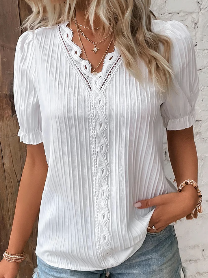 Elena | Plain Lace Elegant Shirt