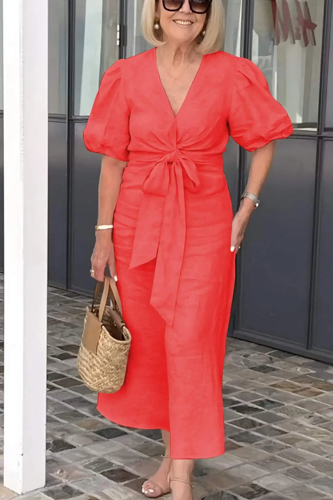 Marissa - Sophisticated V-Neck Dress