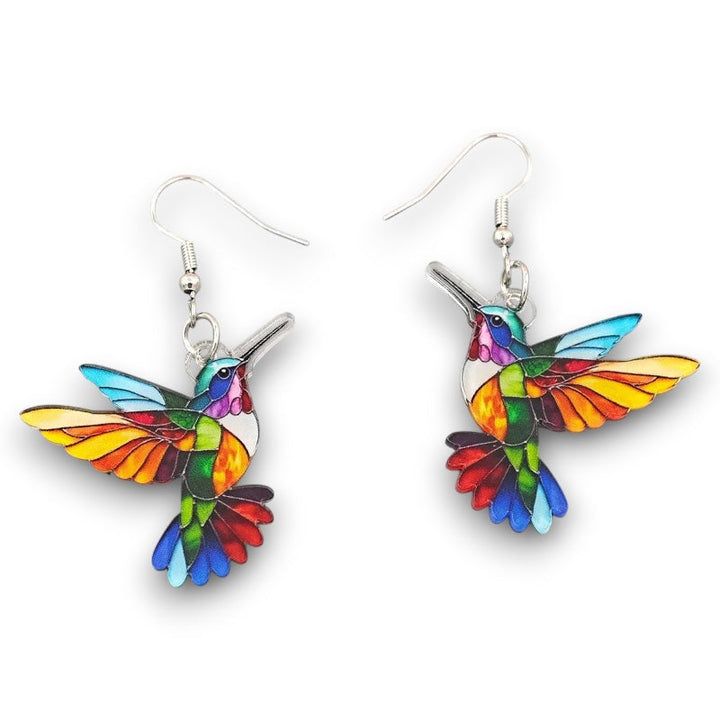 Decorative Hanging Hummingbird Earrings in Rosendal