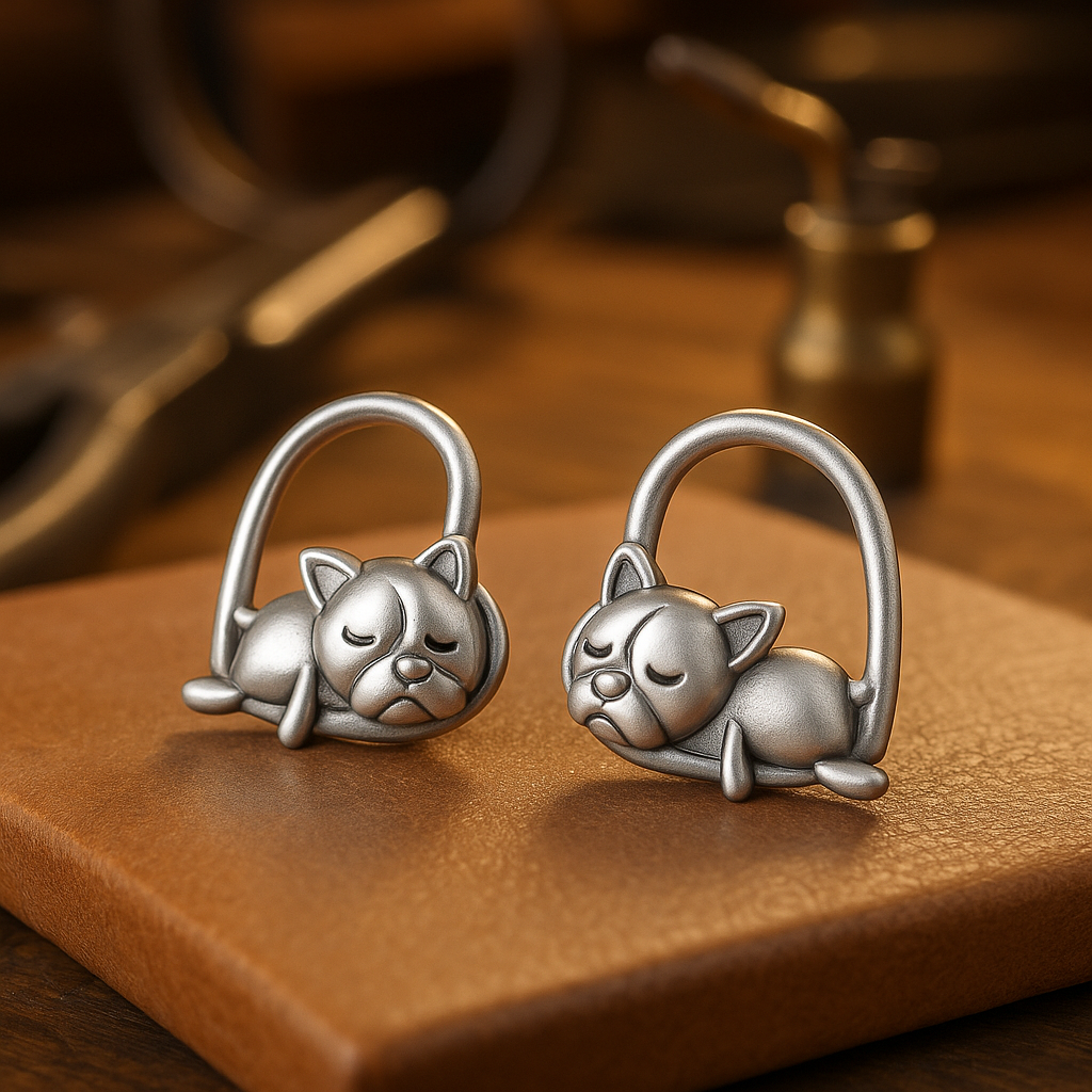 Earrings Stud 'Puppy Dream' in Rosendal