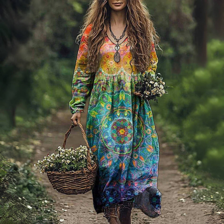 Chloe | Bohemian Charm Long Sleeve Dress