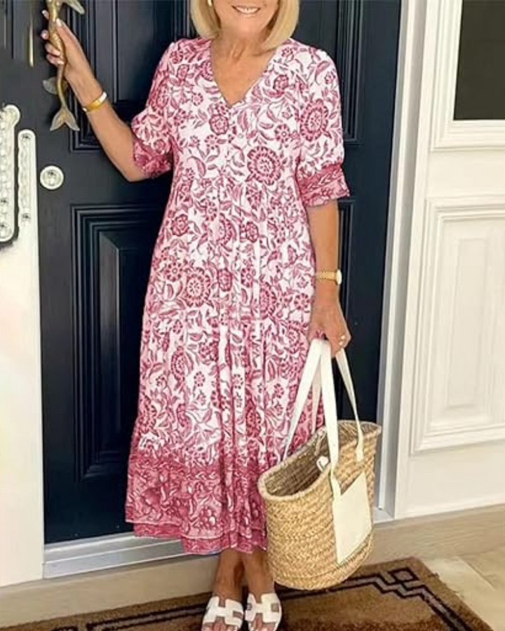 Lia - Bohemian V-Neck Dress