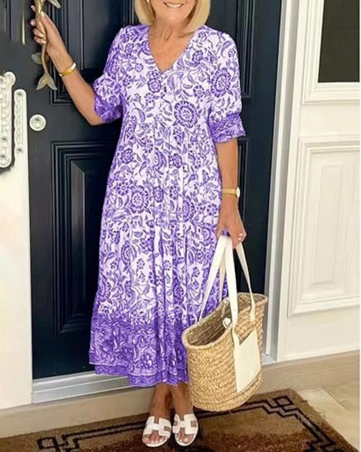Lia - Bohemian V-Neck Dress