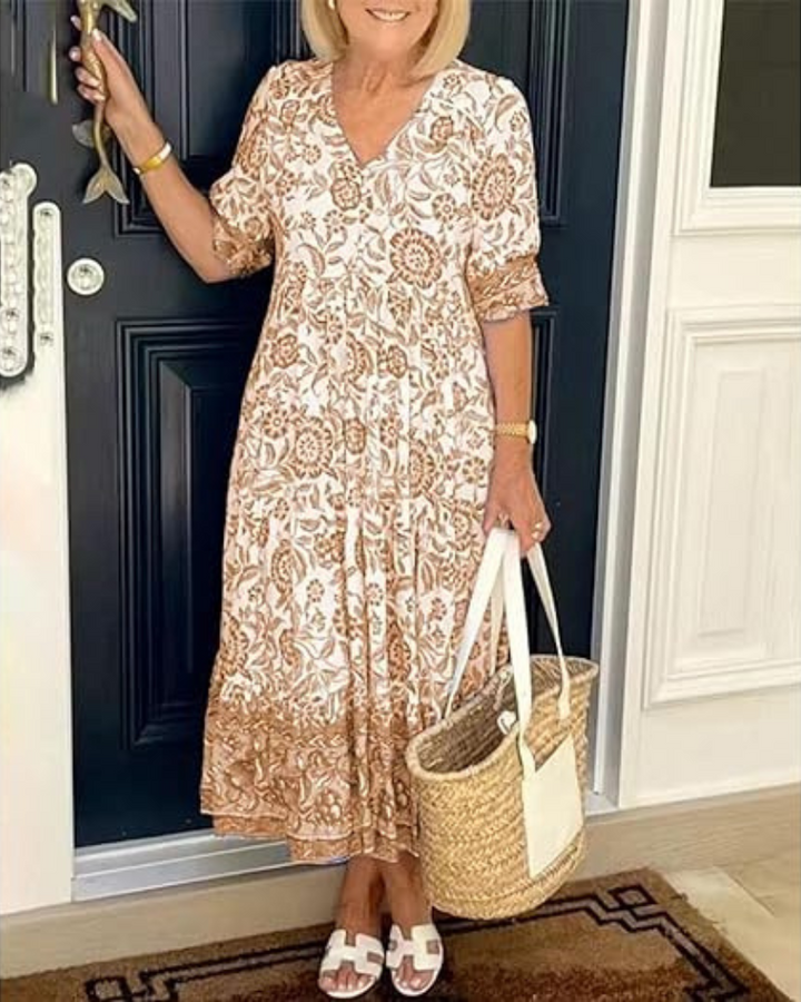 Lia - Bohemian V-Neck Dress