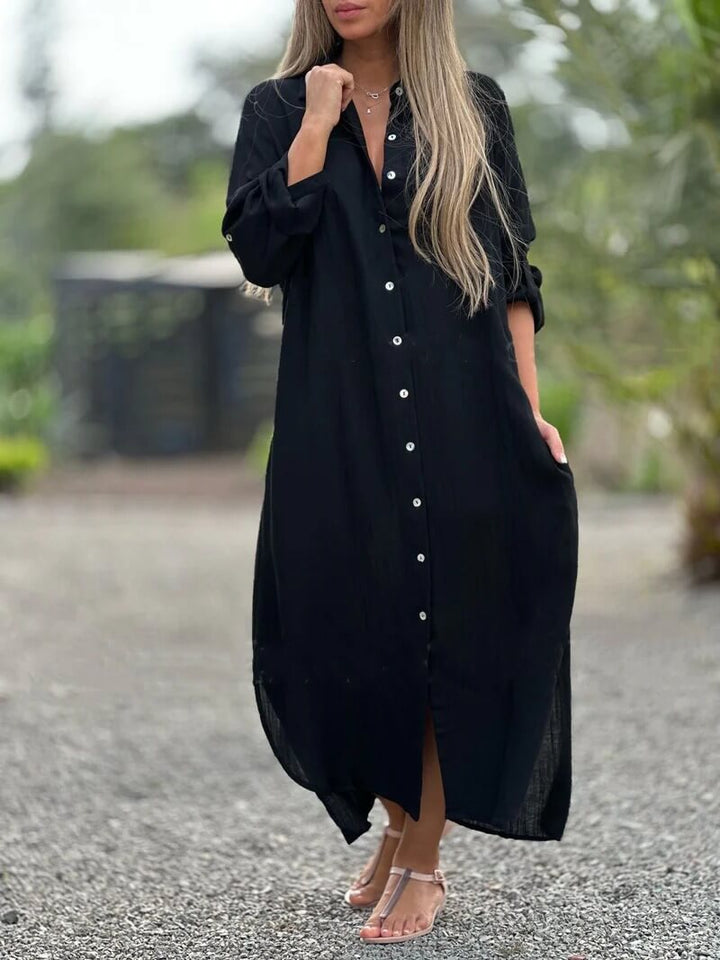 Valeria Linen Blend Shirt Dress