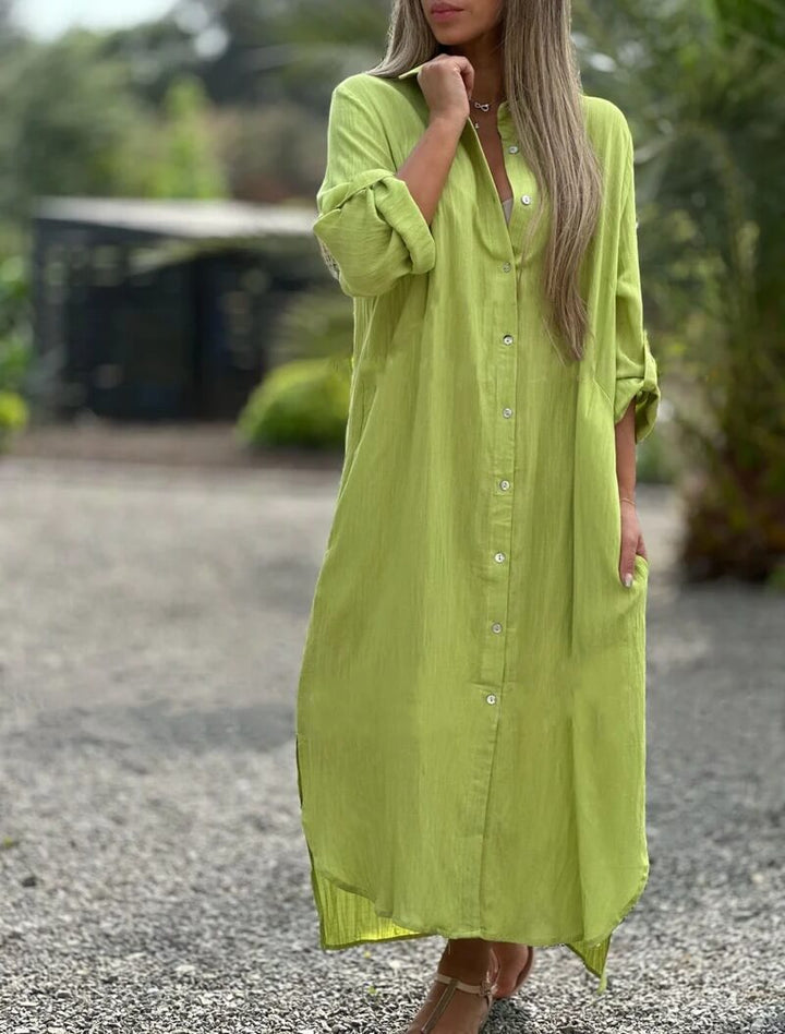 Valeria Linen Blend Shirt Dress