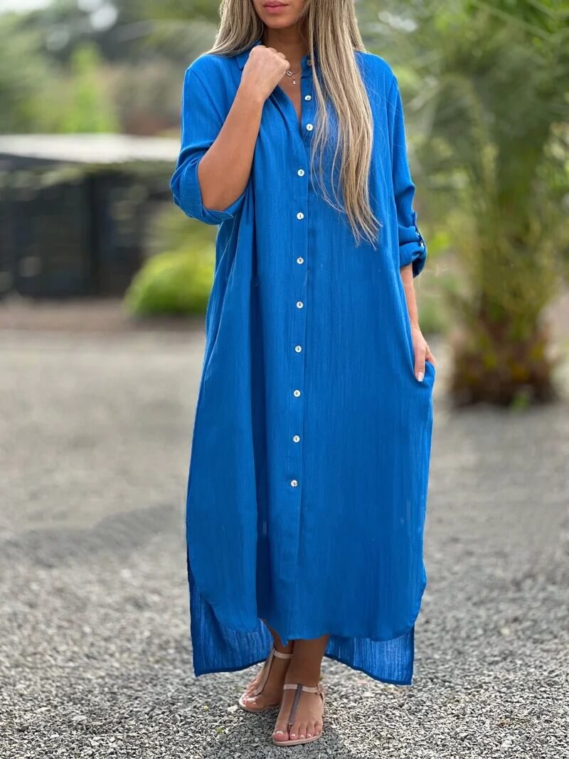 Valeria Linen Blend Shirt Dress