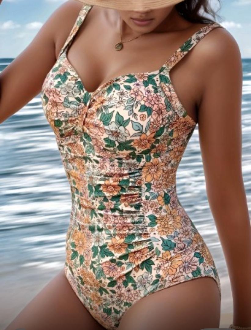 Wendy - Floral Halter Neck Swimsuit