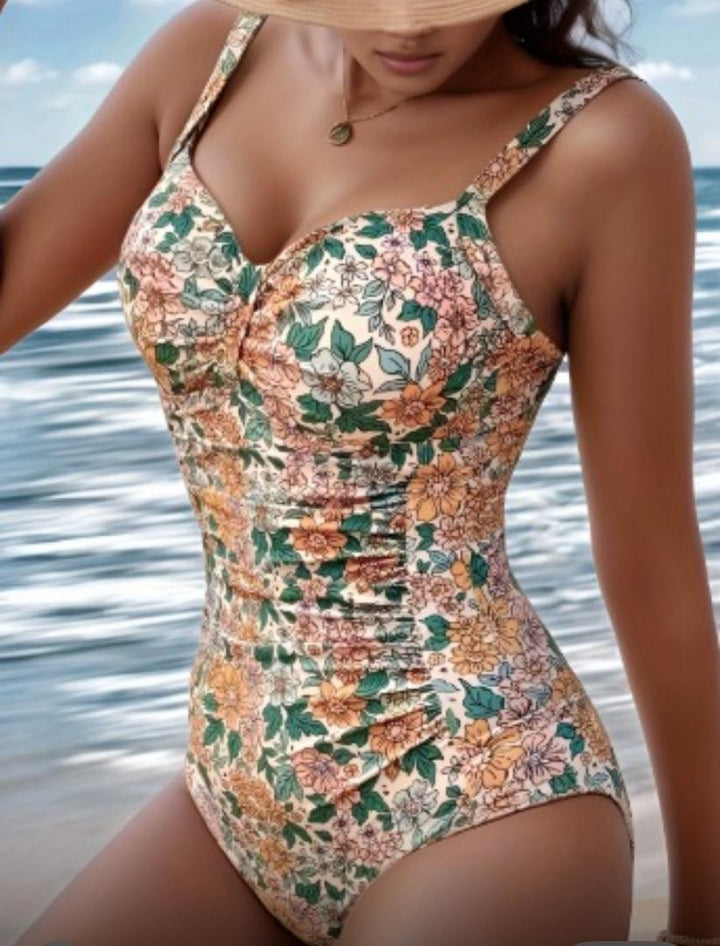 Wendy - Floral Halter Neck Swimsuit