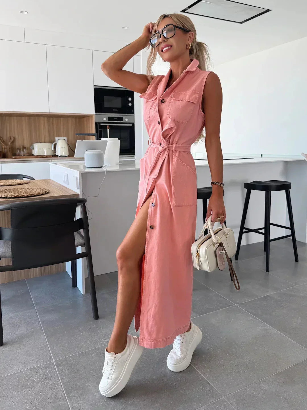 Jeanina | Long Denim Maxi Dress