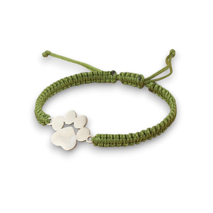 Red Paw Bracelet with Braided Cord Merle in Rosendal