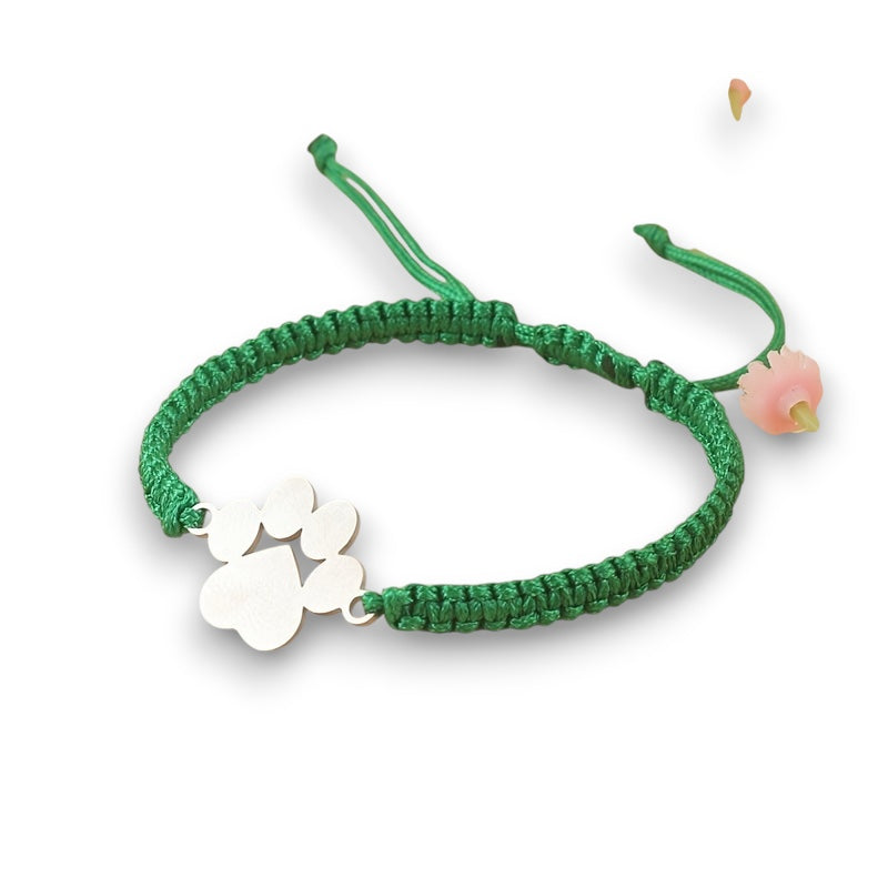 Red Paw Bracelet with Braided Cord Merle in Rosendal