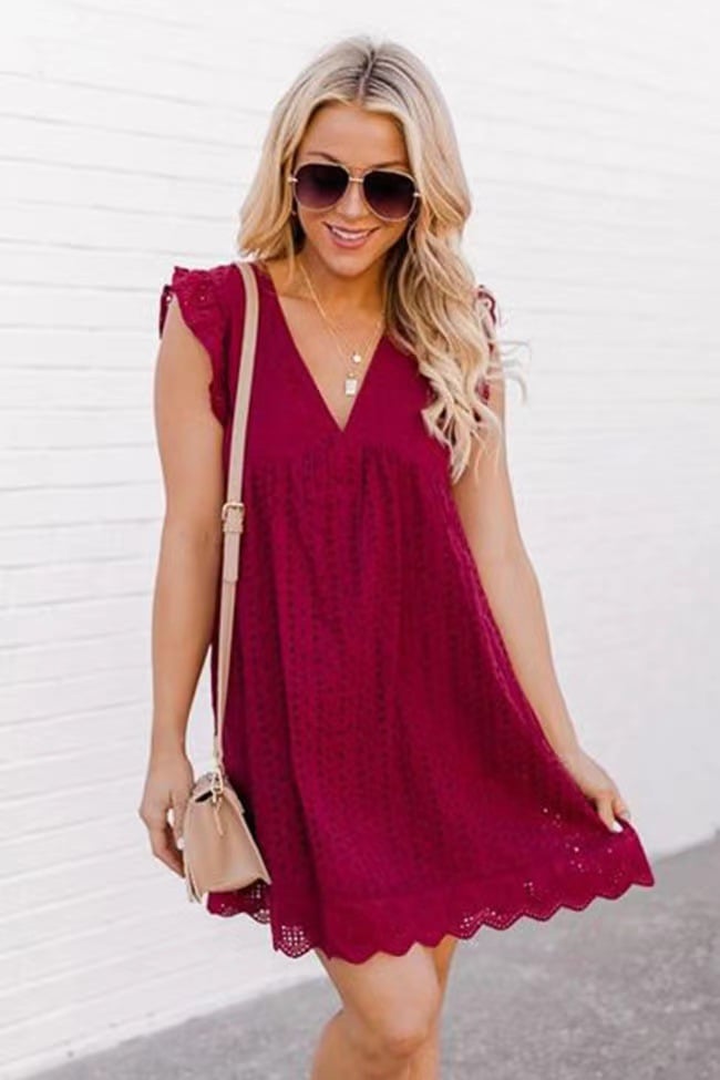 👗Jackie Summer Elegant Hollow Lace Dress