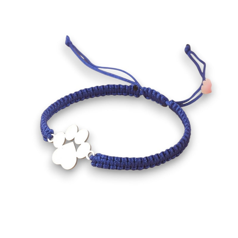 Red Paw Bracelet with Braided Cord Merle in Rosendal