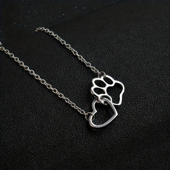 Heart & Paw Necklace in Gold Look at Rosendal
